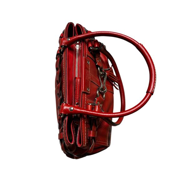 COACH Women Shoulder Bag Red F13084 Leather Tote Bag Hamptons casual / summer - Picture 12 of 12